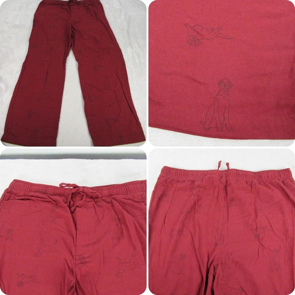 Sonoma Pants Men XL Red All Over Dog Print Flame Resistant Elastic Sleep 38x29